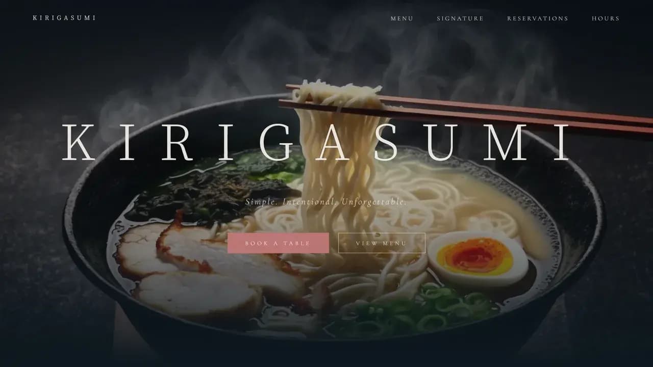 Restaurant website preview