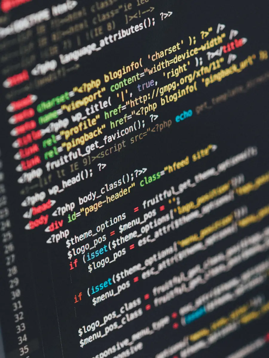 Source code on screen.