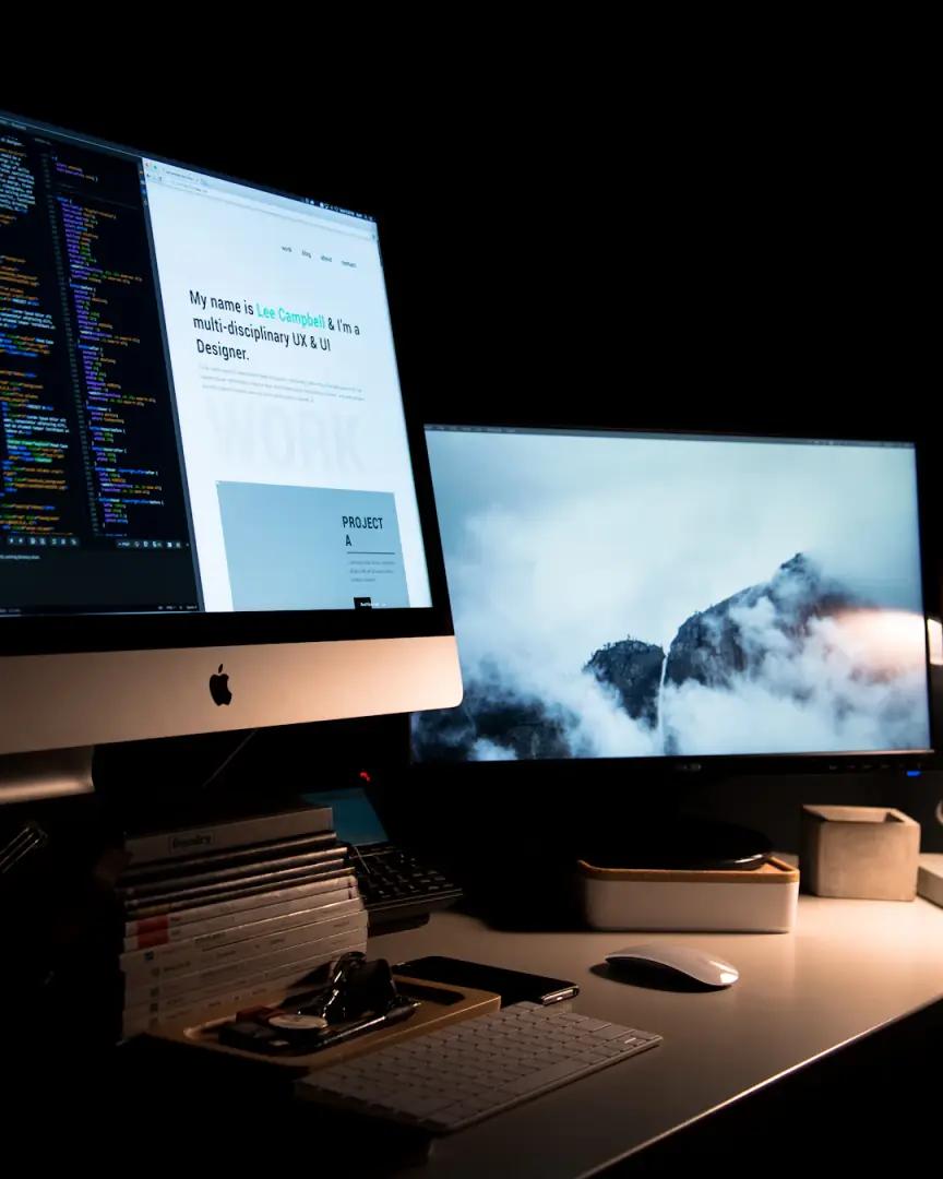Website design in progress on a laptop screen